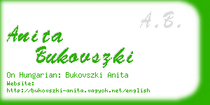 anita bukovszki business card